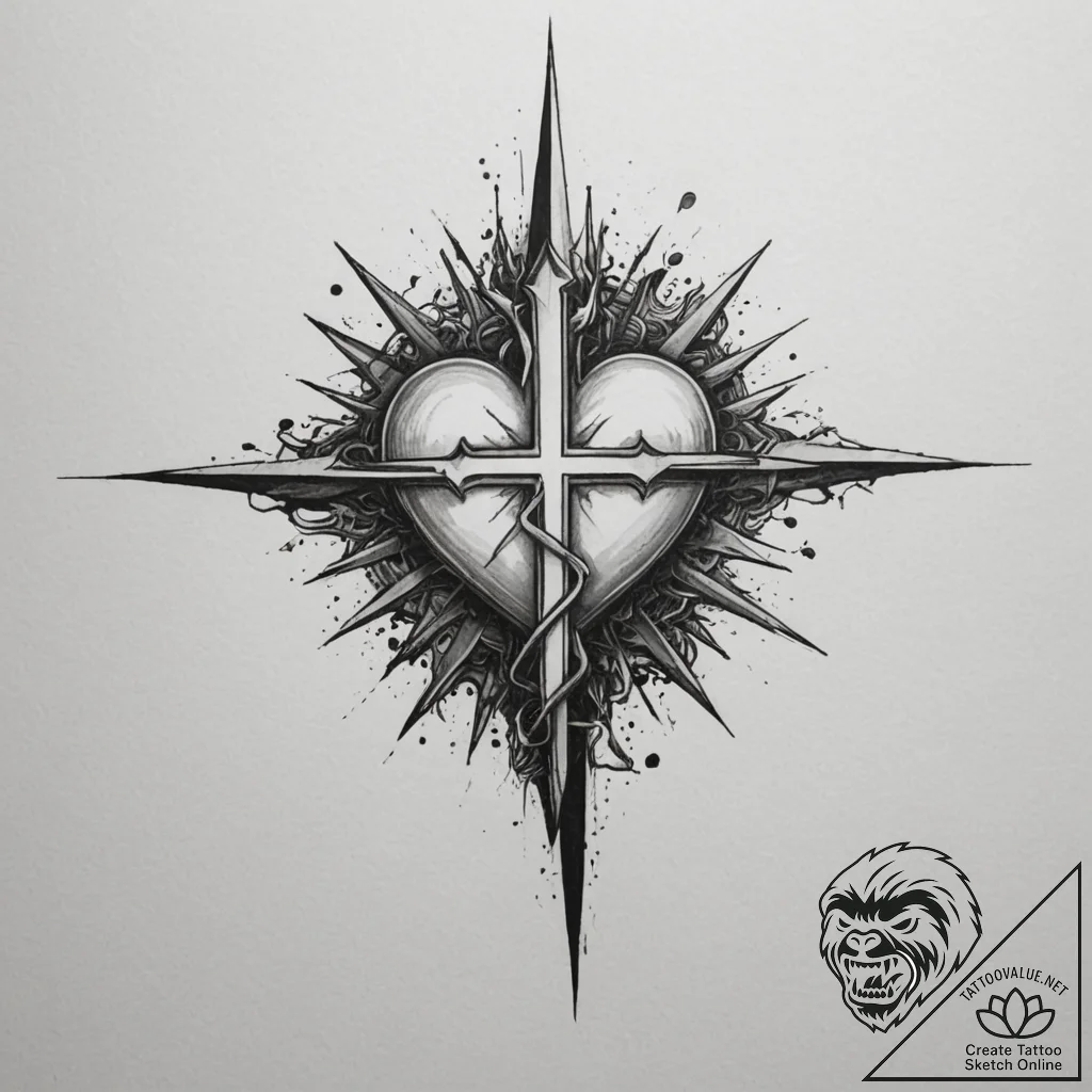 Tattoo sketch a heartbeat line that seamlessl... - tattoo sketch (№1754979235_0, 12.08.2025 06:13) — tattoovalue.net