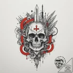 р“сђсѓрїрїр° 15: symbolic objects & tools (рў… – tattoo sketch (№1754979834_0, 12.08.2025 06:23) — tattoovalue.net