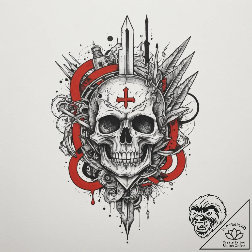 р“сђсѓрїрїр° 15: symbolic objects & tools (рў... - tattoo sketch (№1754979834_0, 12.08.2025 06:23) — tattoovalue.net