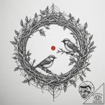 Tattoo design a tree branch with two birds’ n… – tattoo sketch (№1754980832_0, 12.08.2025 06:40) — tattoovalue.net