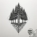 Tattoo design a forest of varied trees, each… – tattoo sketch (№1754981031_0, 12.08.2025 06:43) — tattoovalue.net