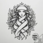 Tattoo design a flowing scarf or ribbon, symb… – tattoo sketch (№1754982216_0, 12.08.2025 07:03) — tattoovalue.net