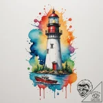 Tattoo sketch a lighthouse beam connecting tw… – tattoo sketch (№1754983203_0, 12.08.2025 07:20) — tattoovalue.net
