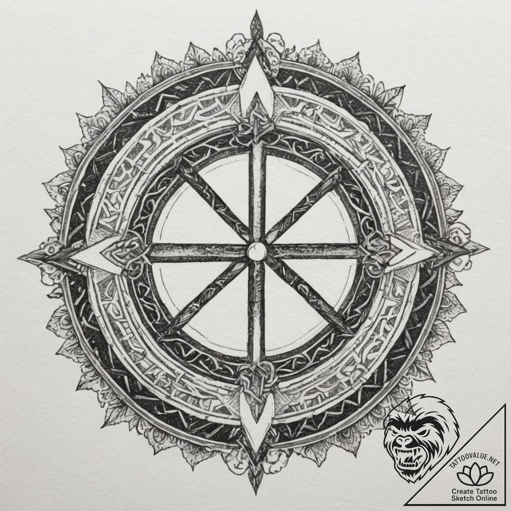 A protective tattoo design featuring a circle... - tattoo sketch (№1754985573_0, 12.08.2025 07:59) — tattoovalue.net