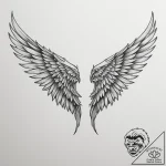 Tattoo sketch a pair of wings unfurled, symbo… – tattoo sketch (№1754985770_0, 12.08.2025 08:02) — tattoovalue.net