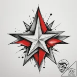 Five-pointed star, ink illustration for tatto… – tattoo sketch (№1754986560_0, 12.08.2025 08:16) — tattoovalue.net