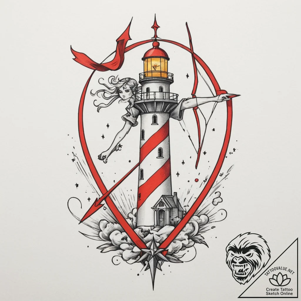 Tattoo sketch a sagittarius archer whose arro... - tattoo sketch (№1754986956_0, 12.08.2025 08:22) — tattoovalue.net