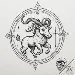 Tattoo design a zodiac animal in a dynamic po… – tattoo sketch (№1754988942_0, 12.08.2025 08:55) — tattoovalue.net