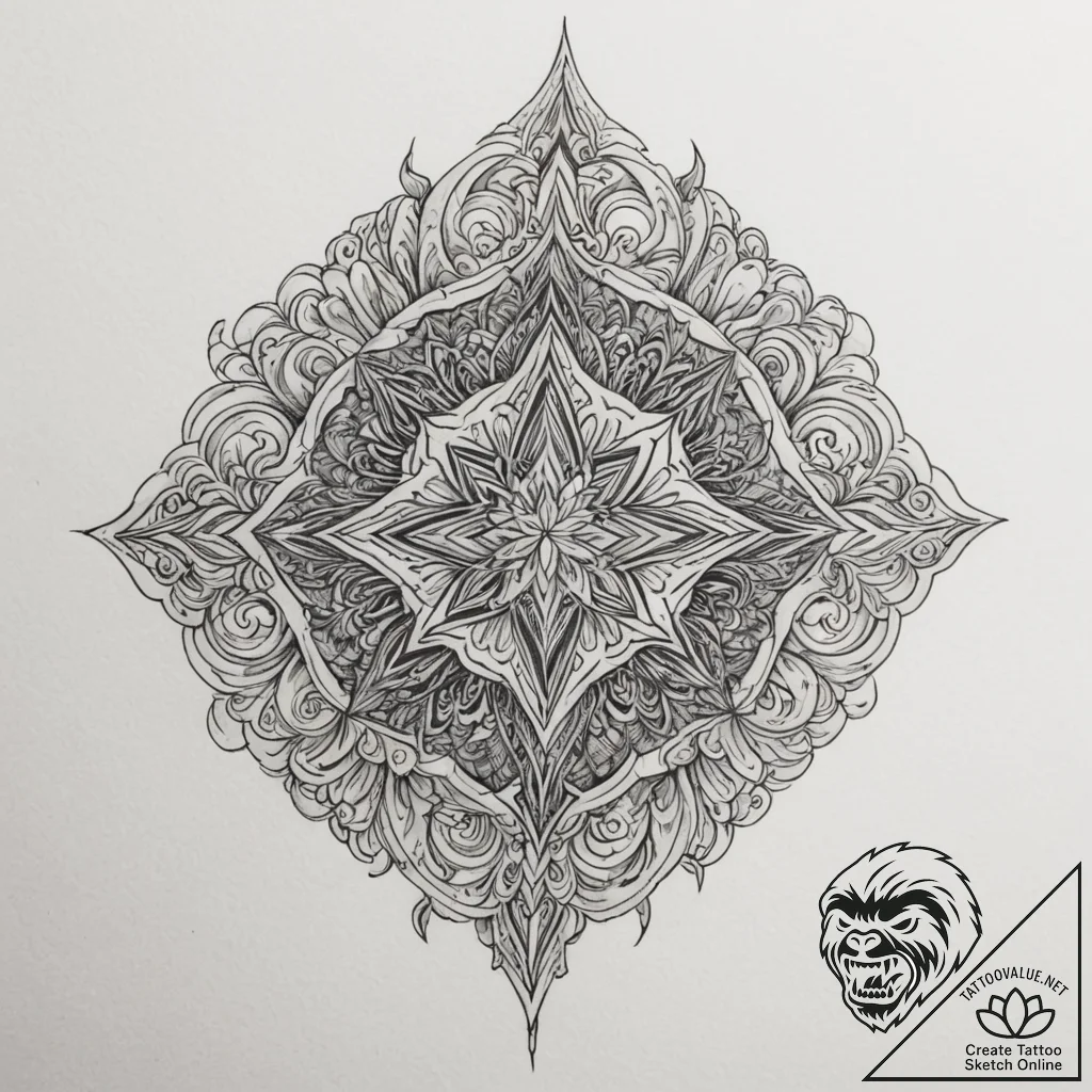 Crystal cave, tattoo line art, ornamental tat... - tattoo sketch (№1754989933_0, 12.08.2025 09:12) — tattoovalue.net
