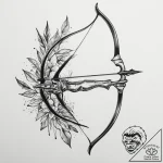 Tattoo design an archer’s bow with an arrow n… – tattoo sketch (№1754990329_0, 12.08.2025 09:18) — tattoovalue.net