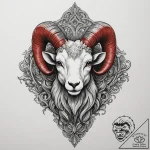 Tattoo sketch a stylized ram’s head, with a f… – tattoo sketch (№1754990923_0, 12.08.2025 09:28) — tattoovalue.net