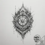 Cyberpunk, tattoo line art, on a clean white… – tattoo sketch (№1754994881_0, 12.08.2025 10:34) — tattoovalue.net
