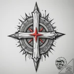 Tattoo design a small, unadorned cross or sta… – tattoo sketch (№1754995079_0, 12.08.2025 10:37) — tattoovalue.net