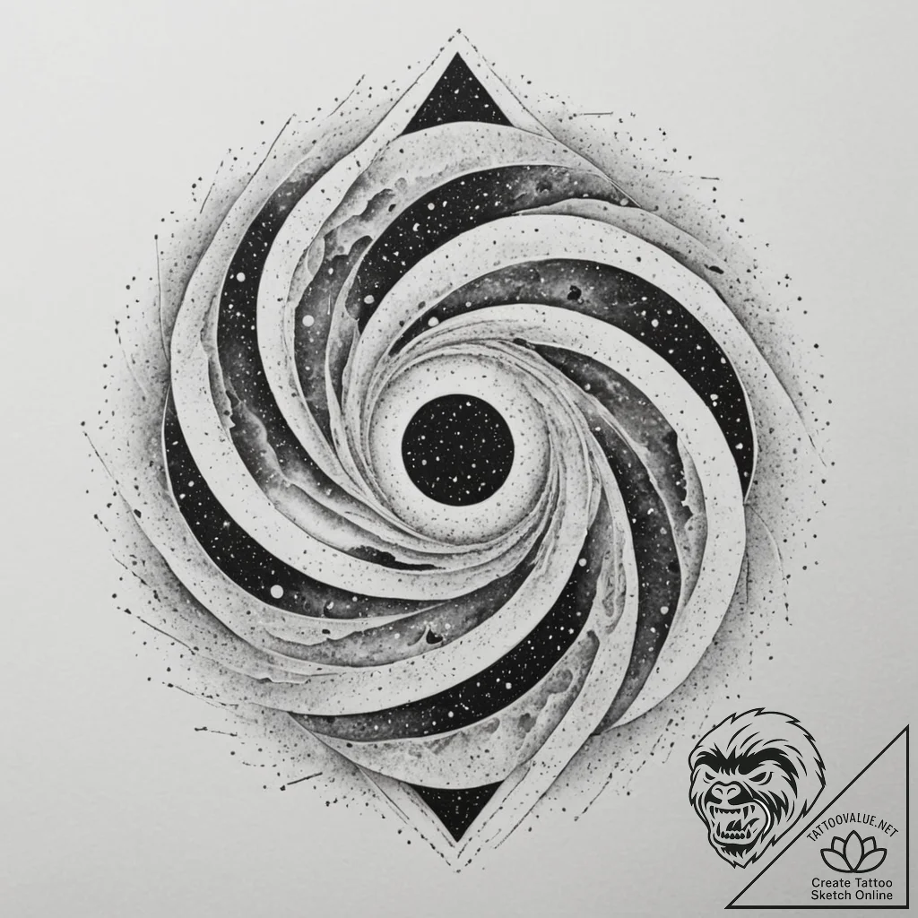 Tattoo design a swirling nebula or galaxy, re... - tattoo sketch (№1754995674_0, 12.08.2025 10:47) — tattoovalue.net