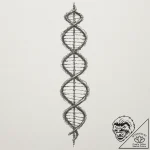 Dna helix, ink illustration for tattoo, sketc… – tattoo sketch (№1754996079_0, 12.08.2025 10:54) — tattoovalue.net