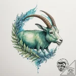 Tattoo design a capricorn goat-fish, half ear… – tattoo sketch (№1754996481_0, 12.08.2025 11:01) — tattoovalue.net