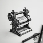 The interior of a working, old-fashioned lett… – tattoo sketch (№1754996884_0, 12.08.2025 11:08) — tattoovalue.net