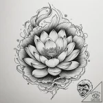 Tattoo design a lotus flower, blooming in dar… – tattoo sketch (№1754999509_0, 12.08.2025 11:51) — tattoovalue.net