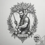 A shot of a lumberjack felling a large tree.,… – tattoo sketch (№1754999709_0, 12.08.2025 11:55) — tattoovalue.net