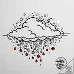 Tattoo sketch a pixelated cloud raining coins… – tattoo sketch (№1755000513_0, 12.08.2025 12:08) — tattoovalue.net