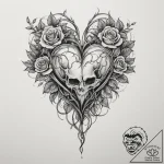 Tattoo sketch a heart woven from delicate vin… – tattoo sketch (№1755001717_0, 12.08.2025 12:28) — tattoovalue.net