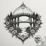 Tattoo sketch a ‘bridge’ connecting past and… – tattoo sketch (№1755001917_0, 12.08.2025 12:31) — tattoovalue.net