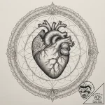 Anatomical heart, ink illustration for tattoo… – tattoo sketch (№1755002728_0, 12.08.2025 12:45) — tattoovalue.net