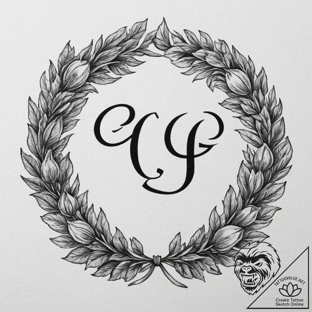 Tattoo design a stylized "gg wp" good game we... - tattoo sketch (№1755003532_0, 12.08.2025 12:58) — tattoovalue.net