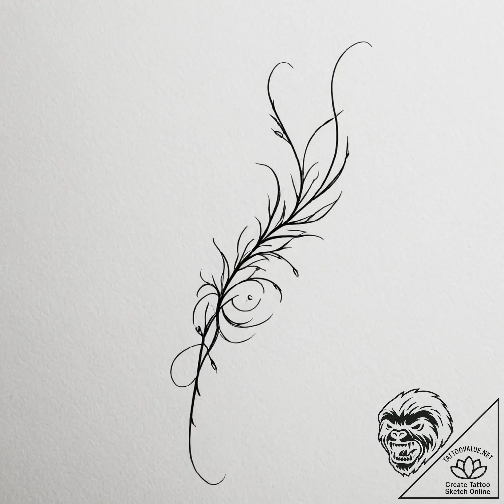 Will-o'-the-wisp, tattoo drawing outline, min... - tattoo sketch (№1755003736_0, 12.08.2025 13:02) — tattoovalue.net
