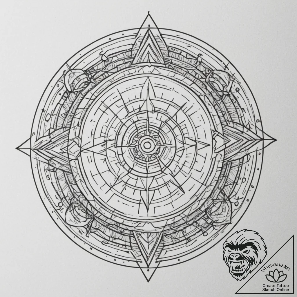 Tattoo sketch a "loading" circle with abstrac... - tattoo sketch (№1755003935_0, 12.08.2025 13:05) — tattoovalue.net