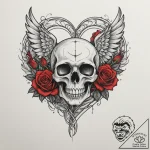 Tattoo sketch a heart transforming into a bir… – tattoo sketch (№1755004935_0, 12.08.2025 13:22) — tattoovalue.net