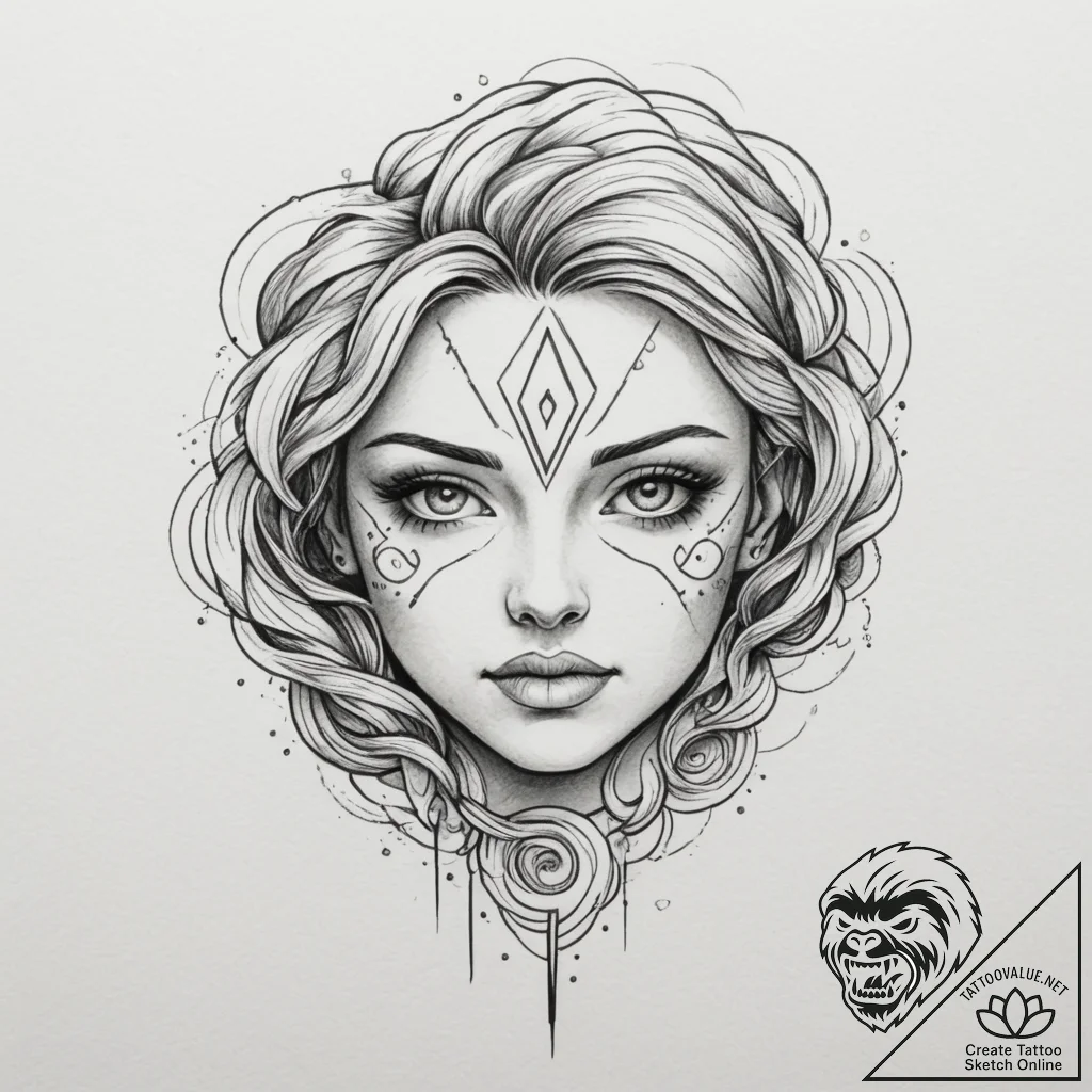 Tattoo design a powerful thought bubble with... - tattoo sketch (№1755006536_0, 12.08.2025 13:48) — tattoovalue.net