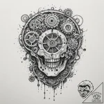 Tattoo sketch a brain with gears and circuits… – tattoo sketch (№1755006734_0, 12.08.2025 13:52) — tattoovalue.net