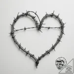 Barbed wire heart – tattoo sketch (№1755006935_0, 12.08.2025 13:55) — tattoovalue.net