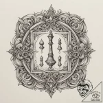 Tattoo sketch a stylized chessboard as a batt… – tattoo sketch (№1755007334_0, 12.08.2025 14:02) — tattoovalue.net