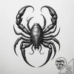 Tattoo design a scorpio scorpion, drawn with… – tattoo sketch (№1755008142_0, 12.08.2025 14:15) — tattoovalue.net