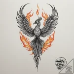 Tattoo sketch a phoenix rising from subtle fl… – tattoo sketch (№1755008541_0, 12.08.2025 14:22) — tattoovalue.net