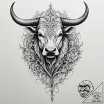 Tattoo design a detailed taurus bull in a pow… – tattoo sketch (№1755009336_0, 12.08.2025 14:35) — tattoovalue.net