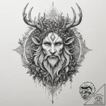 A tattoo sketch of a leshy, the forest spirit… – tattoo sketch (№1755009736_0, 12.08.2025 14:42) — tattoovalue.net