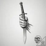Tattoo sketch a powerful hand holding a sword… – tattoo sketch (№1755010135_0, 12.08.2025 14:48) — tattoovalue.net