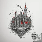 Tattoo sketch an underwater city with glowing… – tattoo sketch (№1755010535_0, 12.08.2025 14:55) — tattoovalue.net