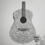 A close-up of the intricate fretwork on an ac… – tattoo sketch (№1755010943_0, 12.08.2025 15:02) — tattoovalue.net