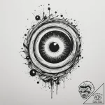 Black hole, tattoo line art, trash polka tatt… – tattoo sketch (№1755011551_0, 12.08.2025 15:12) — tattoovalue.net