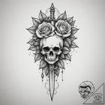 Tattoo sketch a rogue’s dagger with a subtle… – tattoo sketch (№1755011751_0, 12.08.2025 15:15) — tattoovalue.net