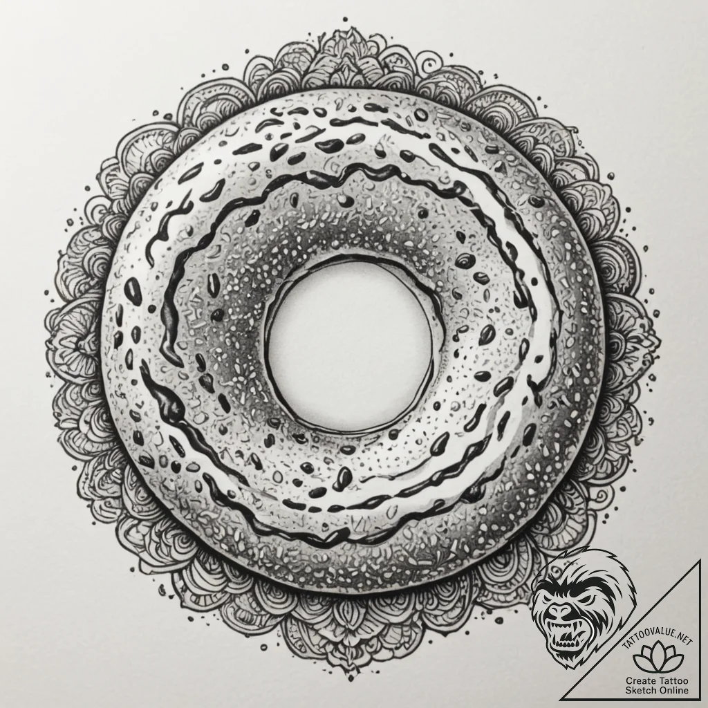 Tattoo sketch 'donut' on one, 'coffee' on the... - tattoo sketch (№1755011956_0, 12.08.2025 15:19) — tattoovalue.net