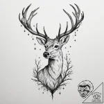 A deer with antlers made of dead branches and… – tattoo sketch (№1755012361_0, 12.08.2025 15:26) — tattoovalue.net