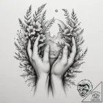 Tattoo sketch: a scene of spring awakening, w… – tattoo sketch (№1755012760_0, 12.08.2025 15:32) — tattoovalue.net