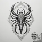 Tattoo design a scorpio scorpion composed of… – tattoo sketch (№1755012960_0, 12.08.2025 15:36) — tattoovalue.net