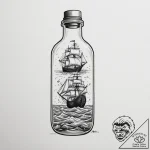 Ship in a bottle, tattoo sketch design, minim… – tattoo sketch (№1755013556_0, 12.08.2025 15:45) — tattoovalue.net