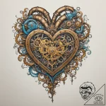 Steampunk heart with pipes and pressure gauge… – tattoo sketch (№1755015144_0, 12.08.2025 16:12) — tattoovalue.net